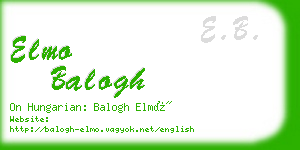elmo balogh business card